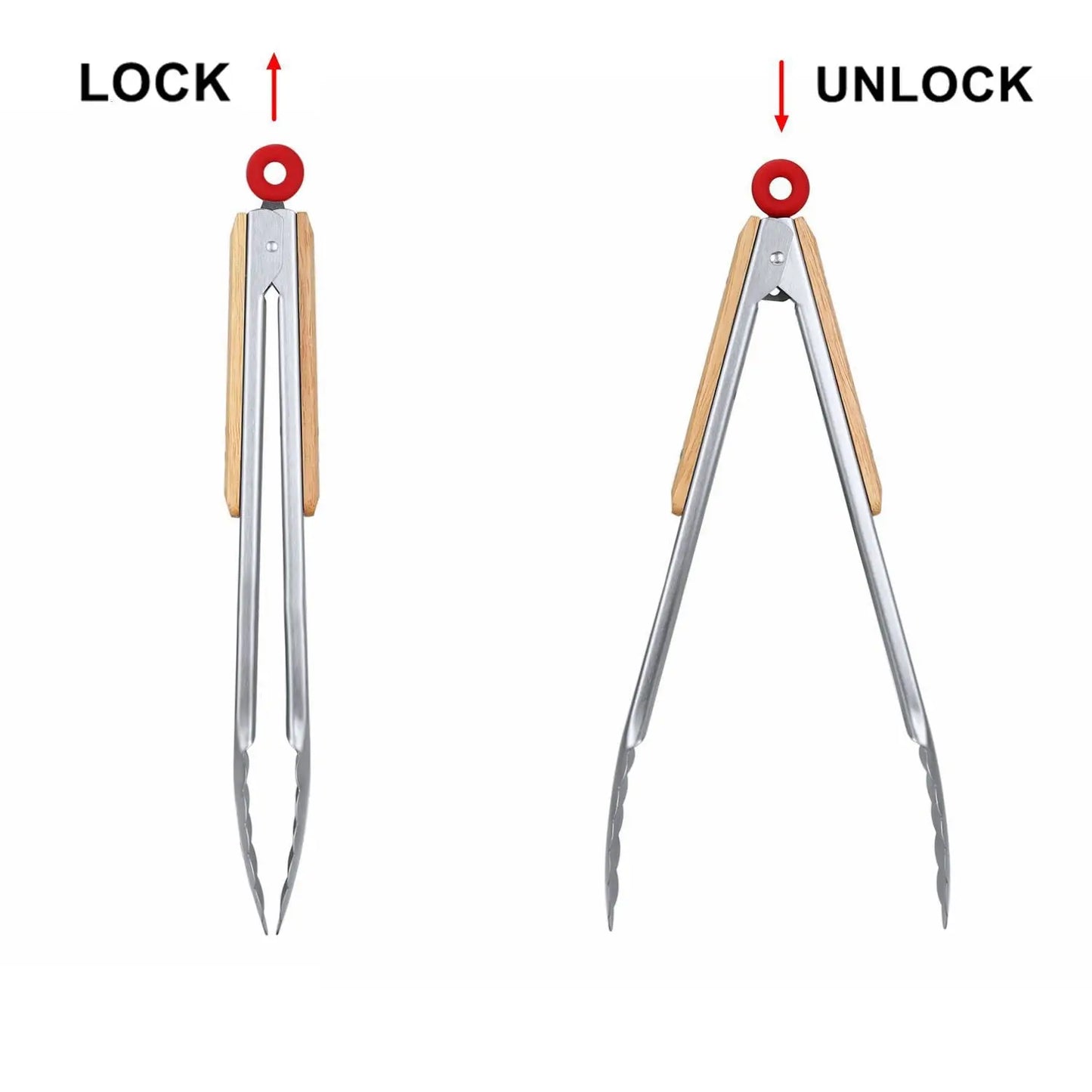 Stainless Steel Kitchen Tongs 9" and 12"