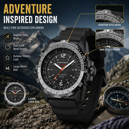 NORTH EDGE TRITON Men's Military-Inspired Stainless Steel Watch