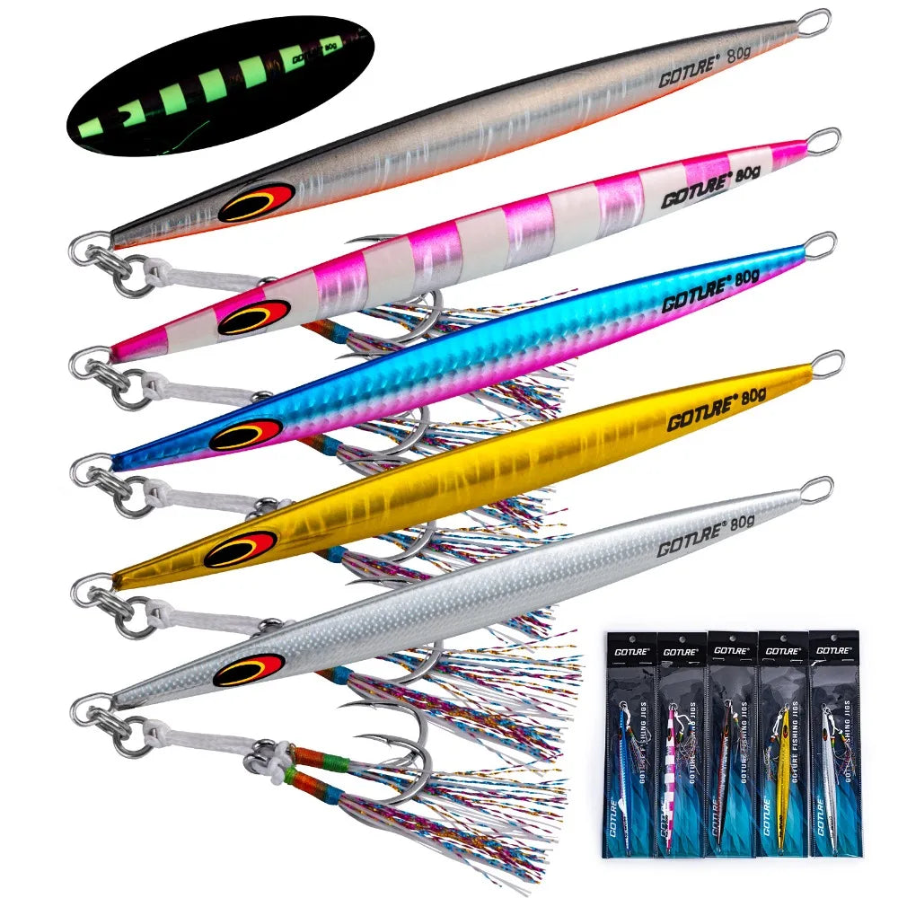 Goture 80g 160g 200g Jig Fishing Lure Set