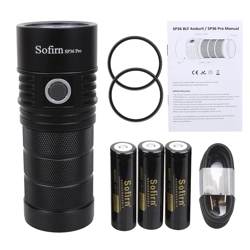 Sofirn SP36 Pro 8000lm Rechargeable 18650 Torch