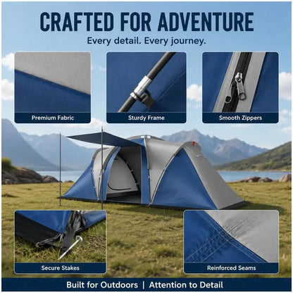 Family Tunnel Camping Tent 4–5 Person