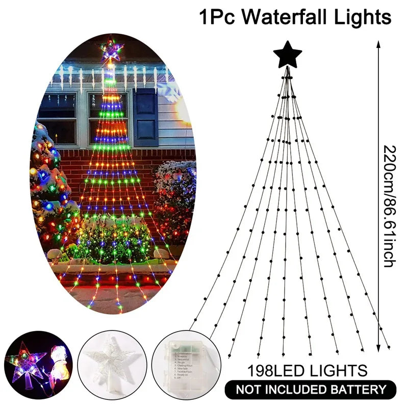 LED Star Waterfall Christmas Lights