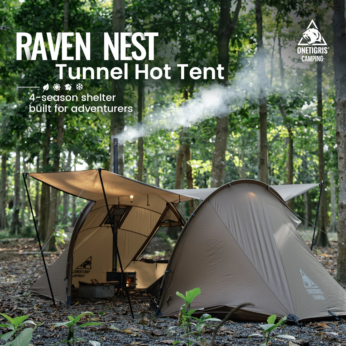 OneTigris Raven 2-Person 4-Season Tunnel Hot Tent