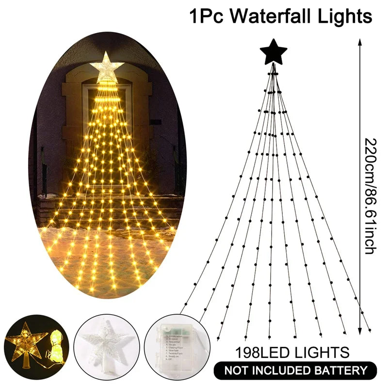 LED Star Waterfall Christmas Lights