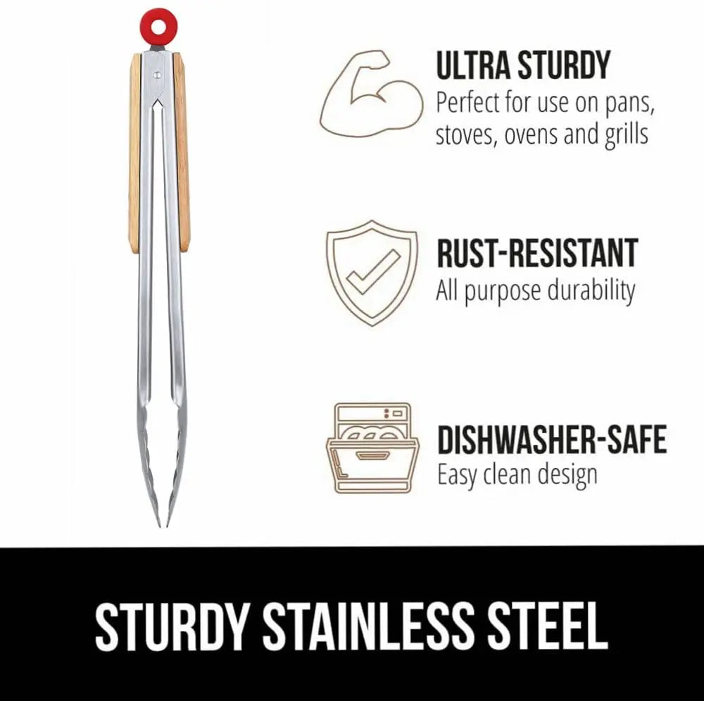 Stainless Steel Kitchen Tongs 9" and 12"