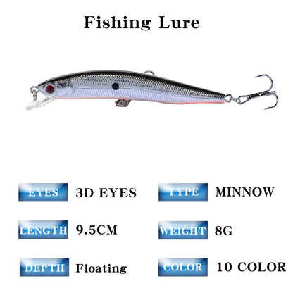 Minnow Fishing Lure 95mm 8g Floating