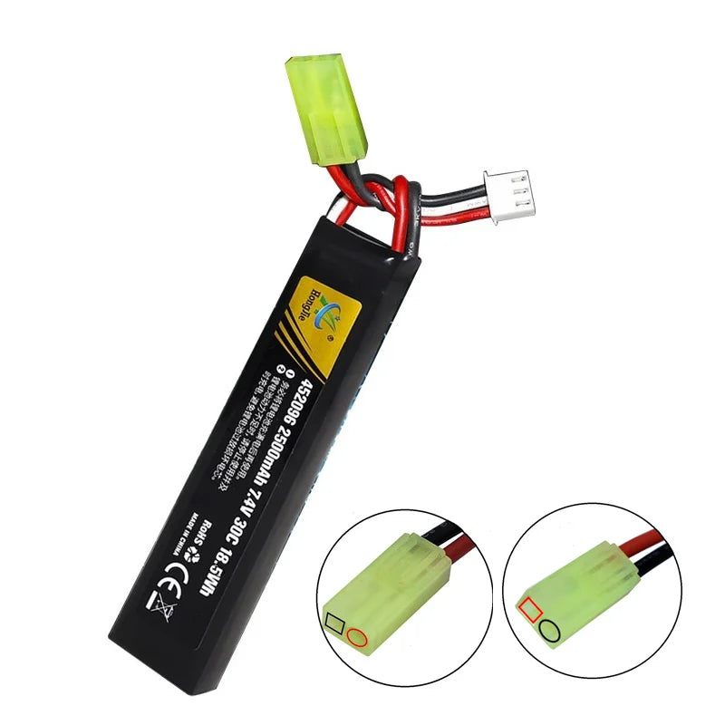 7.4V 2500mAh Lipo Battery T/TAMIYA For 2s 7.4V