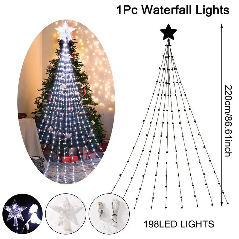 LED Star Waterfall Christmas Lights