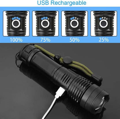 High Power Rechargeable Tactical Flashlight