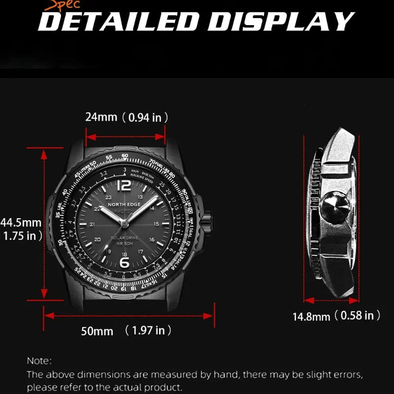 NORTH EDGE PHOTON Solar Powered Sports Watch 50M