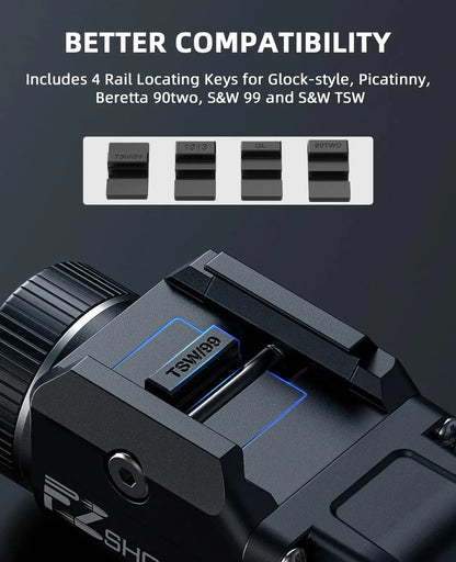 500 Lumens Pistol Rechargeable FlashLight EZ