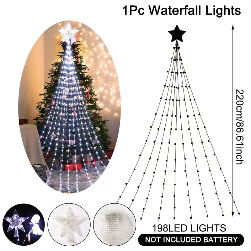 LED Star Waterfall Christmas Lights