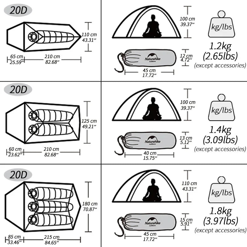Naturehike Cloud Up 1 Person Tent