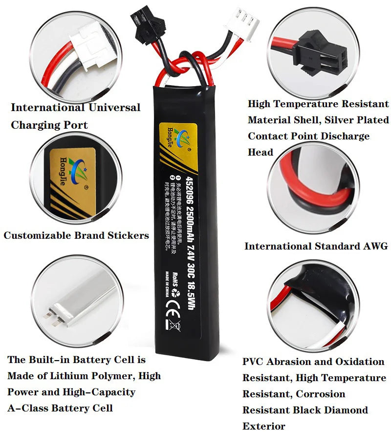 7.4V 2500mAh Lipo Battery T/TAMIYA For 2s 7.4V